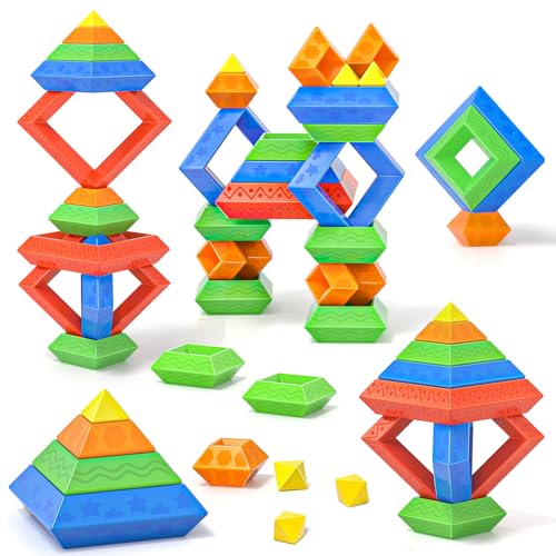 Montessori Toys for Toddlers 2 3 4 5 6 Year Old Pyramid Stacking