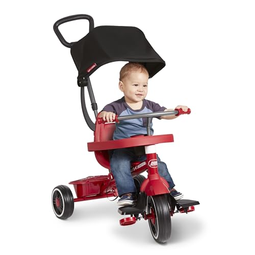 Push Tricycle for Toddlers 1-3 With Canopy